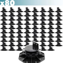 XPOtool Set 80x Stelzlager für Terrassen, 2700kg, 33-64mm, höhenverstellbare Stellfüße für Terrassendielen, Platten und Planken