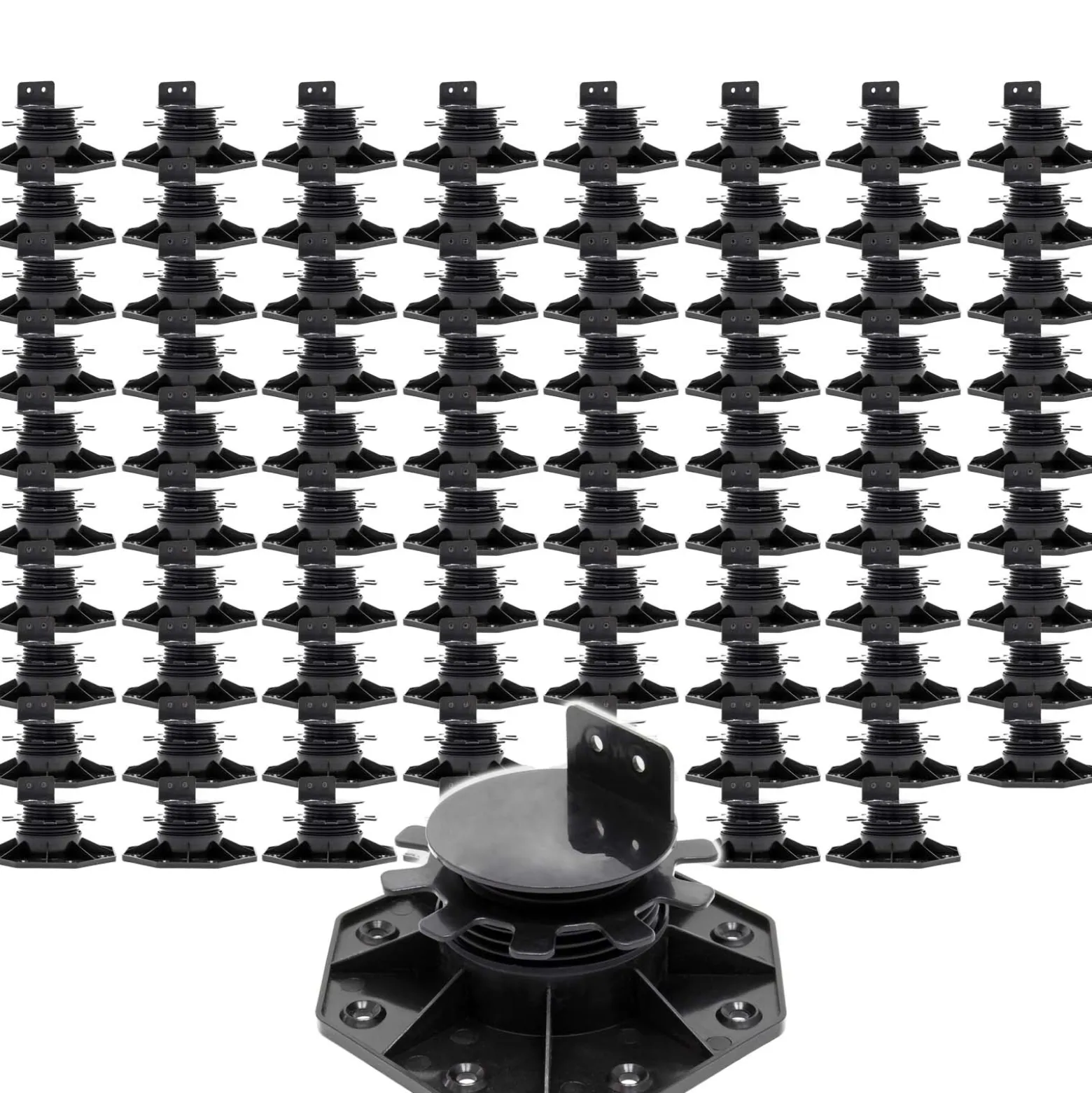 XPOtool Set 80x Stelzlager für Terrassen, 2700kg, 33-64mm, höhenverstellbare Stellfüße für Terrassendielen, Platten und Planken