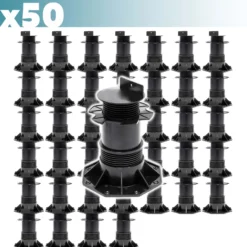 XPOtool Set 50x Stelzlager für Terrassen, 2700kg, 137-215mm, höhenverstellbare Stellfüße für Terrassendielen, Platten und Planken