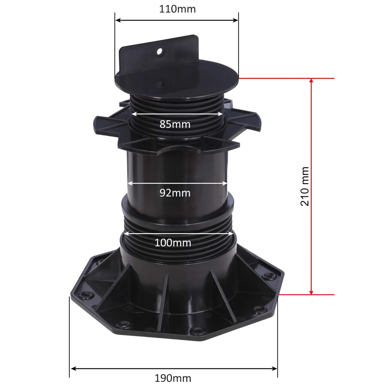XPOtool Set 50x Stelzlager für Terrassen, 2700kg, 137-215mm, höhenverstellbare Stellfüße für Terrassendielen, Platten und Planken