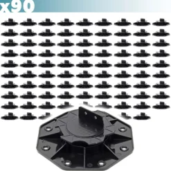 XPOtool Set 90x Stelzlager für Terrassen, 2700kg, 18-28mm, höhenverstellbare Stellfüße für Terrassendielen, Platten und Planken