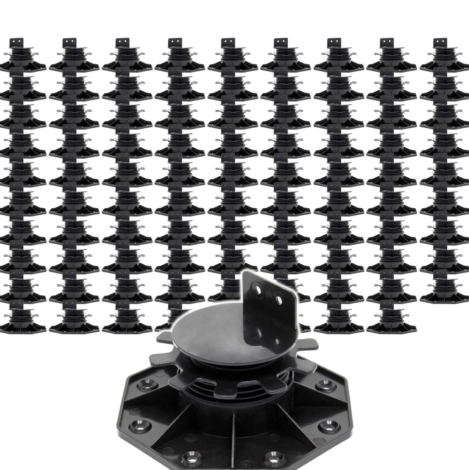 XPOtool Set 90x Stelzlager für Terrassen, 2700kg, 33-64mm, höhenverstellbare Stellfüße für Terrassendielen, Platten und Planken