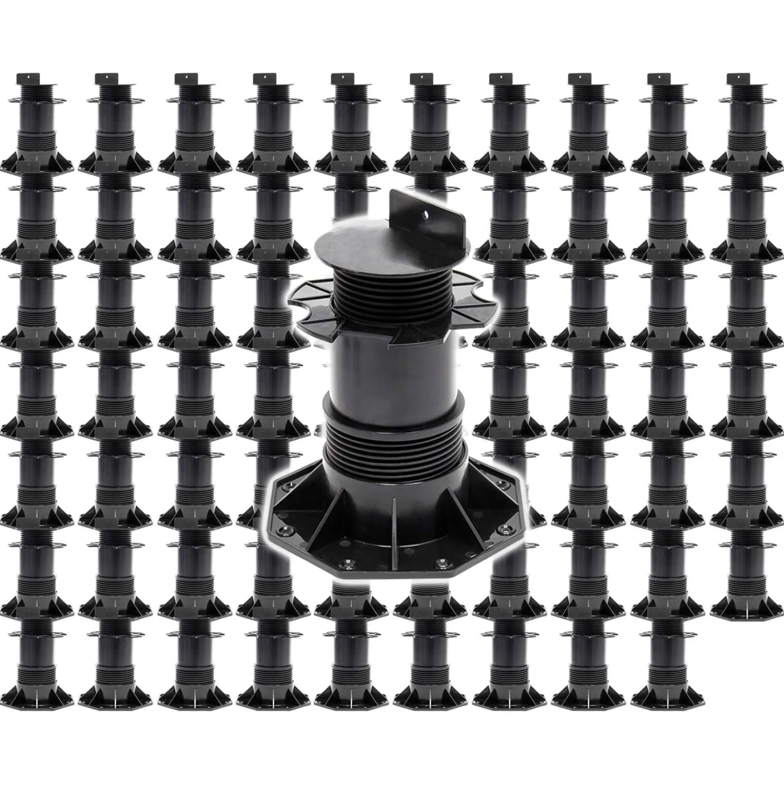 XPOtool Set 70x Stelzlager für Terrassen, 2700kg, 137-215mm, höhenverstellbare Stellfüße für Terrassendielen, Platten und Planken