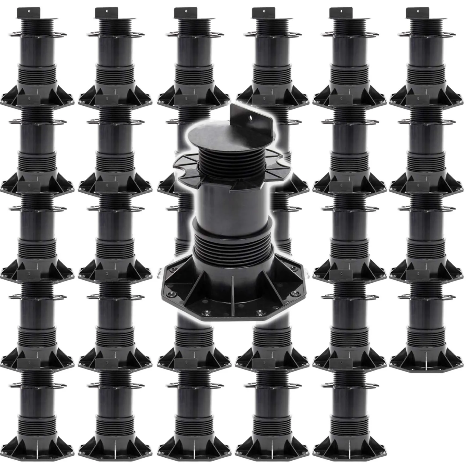 XPOtool Set 30x Stelzlager für Terrassen, 2700kg, 137-215mm, höhenverstellbare Stellfüße für Terrassendielen, Platten und Planken