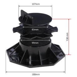 XPOtool Set 60x Stelzlager für Terrassen, 2700kg, 60-138mm, höhenverstellbare Stellfüße für Terrassendielen, Platten und Planken