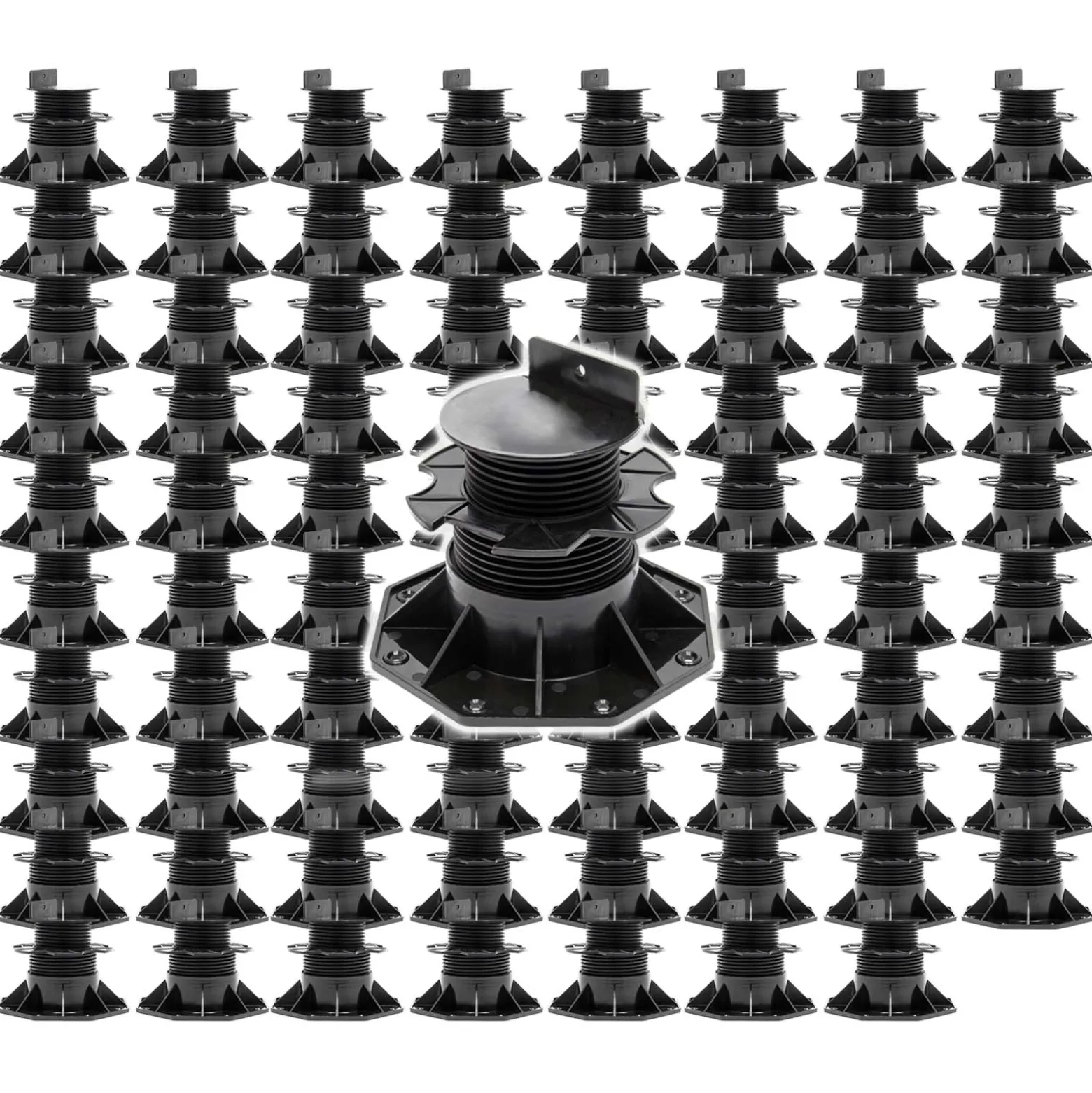 XPOtool Set 80x Stelzlager für Terrassen, 2700kg, 60-138mm, höhenverstellbare Stellfüße für Terrassendielen, Platten und Planken