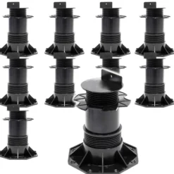 XPOtool Set 10x Stelzlager für Terrassen, 2700kg, 137-215mm, höhenverstellbare Stellfüße für Terrassendielen, Platten und Planken