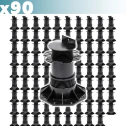 XPOtool Set 90x Stelzlager für Terrassen, 2700kg, 137-215mm, höhenverstellbare Stellfüße für Terrassendielen, Platten und Planken