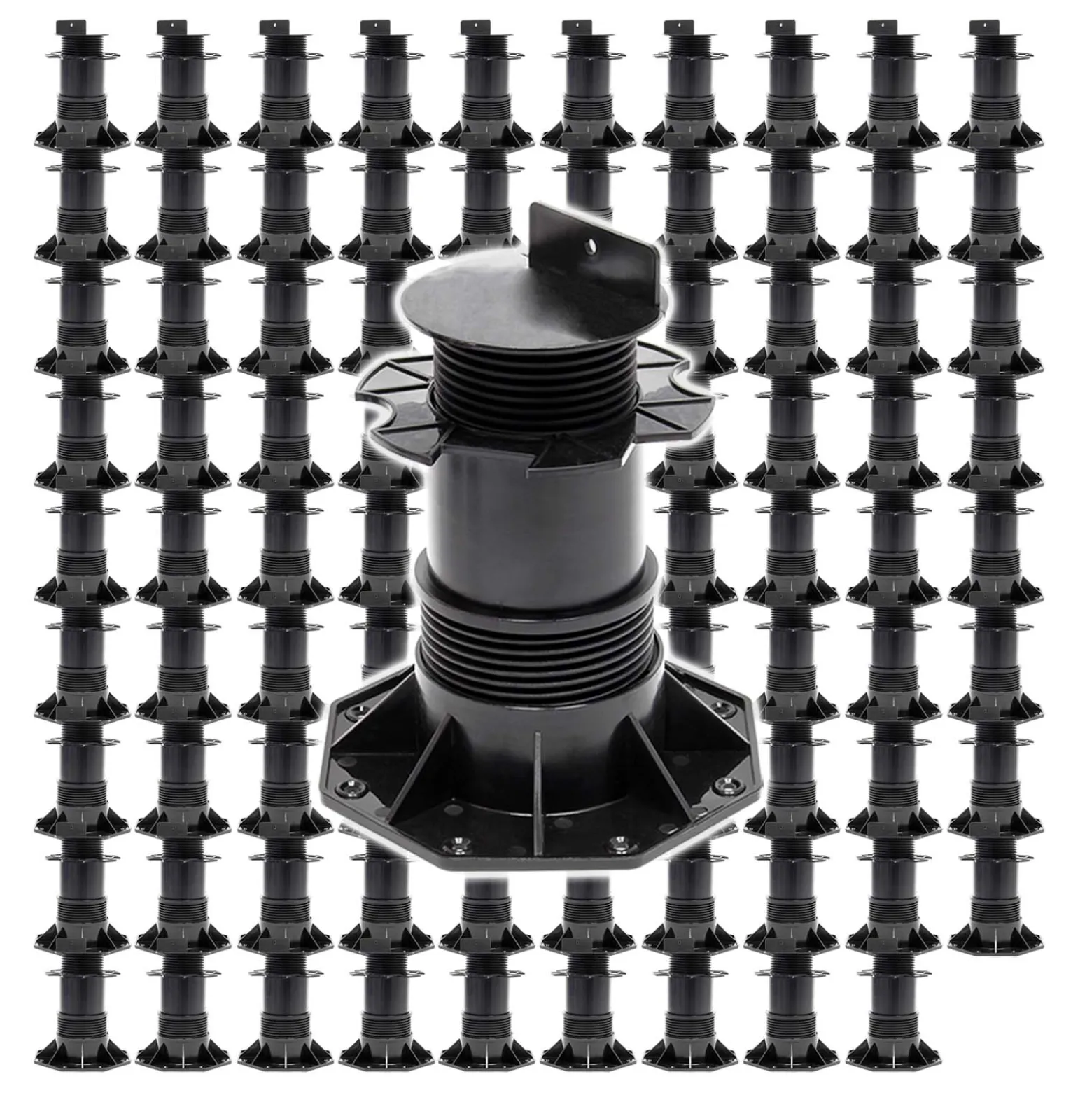 XPOtool Set 90x Stelzlager für Terrassen, 2700kg, 137-215mm, höhenverstellbare Stellfüße für Terrassendielen, Platten und Planken