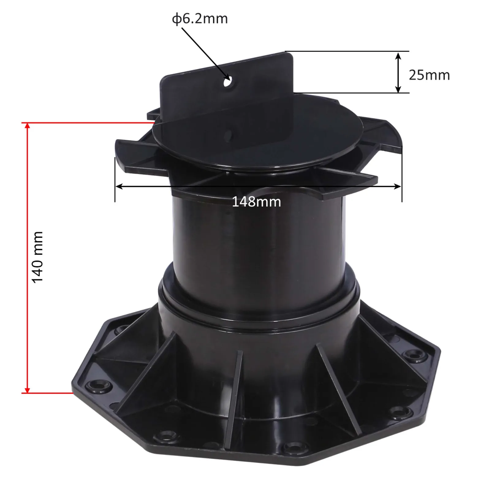 XPOtool Set 80x Stelzlager für Terrassen, 2700kg, 137-215mm, höhenverstellbare Stellfüße für Terrassendielen, Platten und Planken