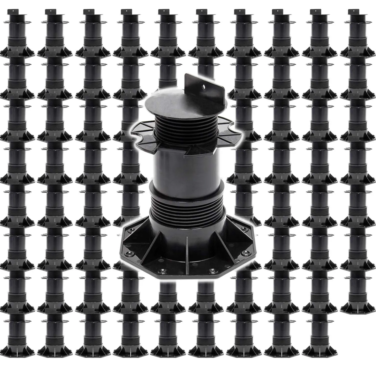 XPOtool Set 80x Stelzlager für Terrassen, 2700kg, 137-215mm, höhenverstellbare Stellfüße für Terrassendielen, Platten und Planken
