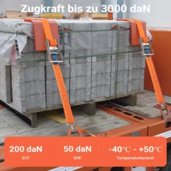 XPOtool Spanngurte mit Ratsche 3000 daN Zurrgurte im 4er Set 6 m Ratschengurte mit Gurtbreite 35 mm, ideal für Autotransport