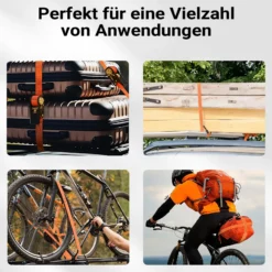 XPOtool Spanngurte mit Ratsche 3000 daN Zurrgurte im 4er Set 6 m Ratschengurte mit Gurtbreite 35 mm, ideal für Autotransport