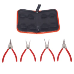 XPOtool Sprengring Zange Set 4 teilig, 90° Winkel und gerade, Seegeringzange aus Carbonstahl für Innenringe Außenringe, Sicherungszange mit rutschfestem Griff