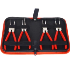 XPOtool Sprengring Zange Set 4 teilig, 90° Winkel und gerade, Seegeringzange aus Carbonstahl für Innenringe Außenringe, Sicherungszange mit rutschfestem Griff