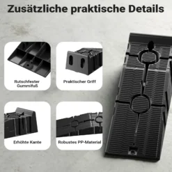 XPOtool teilbare Auffahrrampe 2er Set Schwerlast Autorampen bis 2,5 Tonnen aus Kunststoff für Pkws
