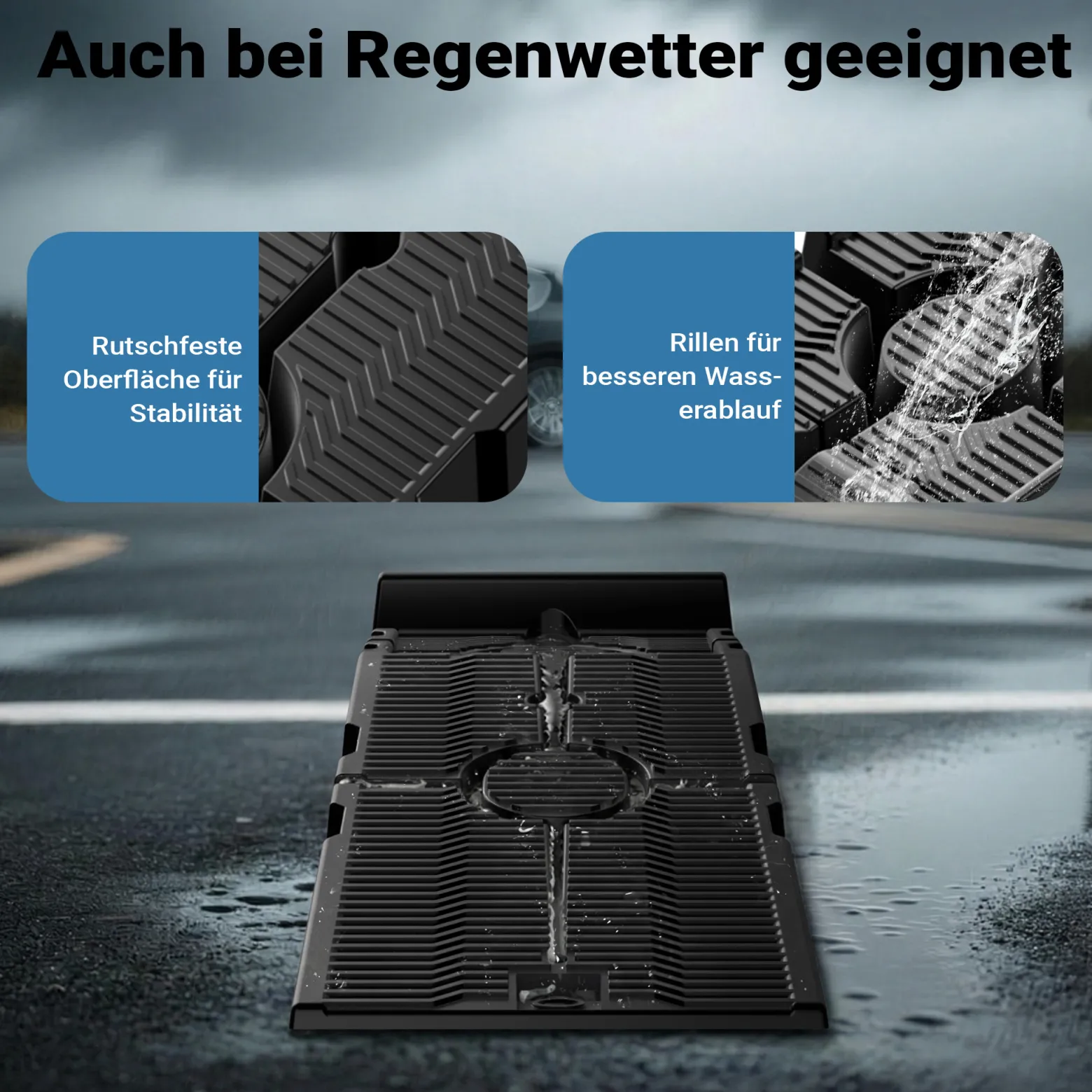 XPOtool teilbare Auffahrrampe 2er Set Schwerlast Autorampen bis 2,5 Tonnen aus Kunststoff für Pkws