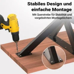 XPOtool Tischbeine aus Stahl Spidergestell 71x78x150cm in Schwarz Tischkufen Tischgestell Tischuntergestell mit Spider-Profil