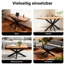 XPOtool Tischbeine aus Stahl Spidergestell 71x78x150cm in Schwarz Tischkufen Tischgestell Tischuntergestell mit Spider-Profil