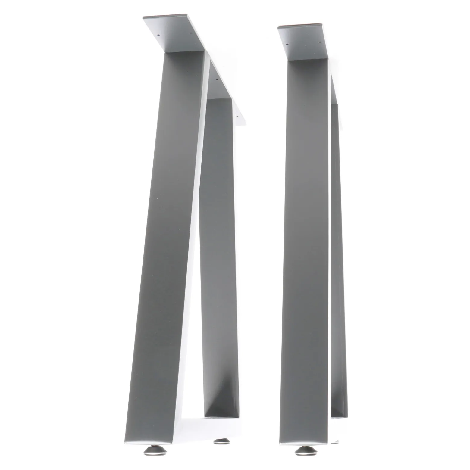 XPOtool Tischbeine 2er Set aus Stahl 60x72cm Grau in Trapez-Form Industrial Vierkantrohr Tischkufen Tischgestell Tischuntergestell
