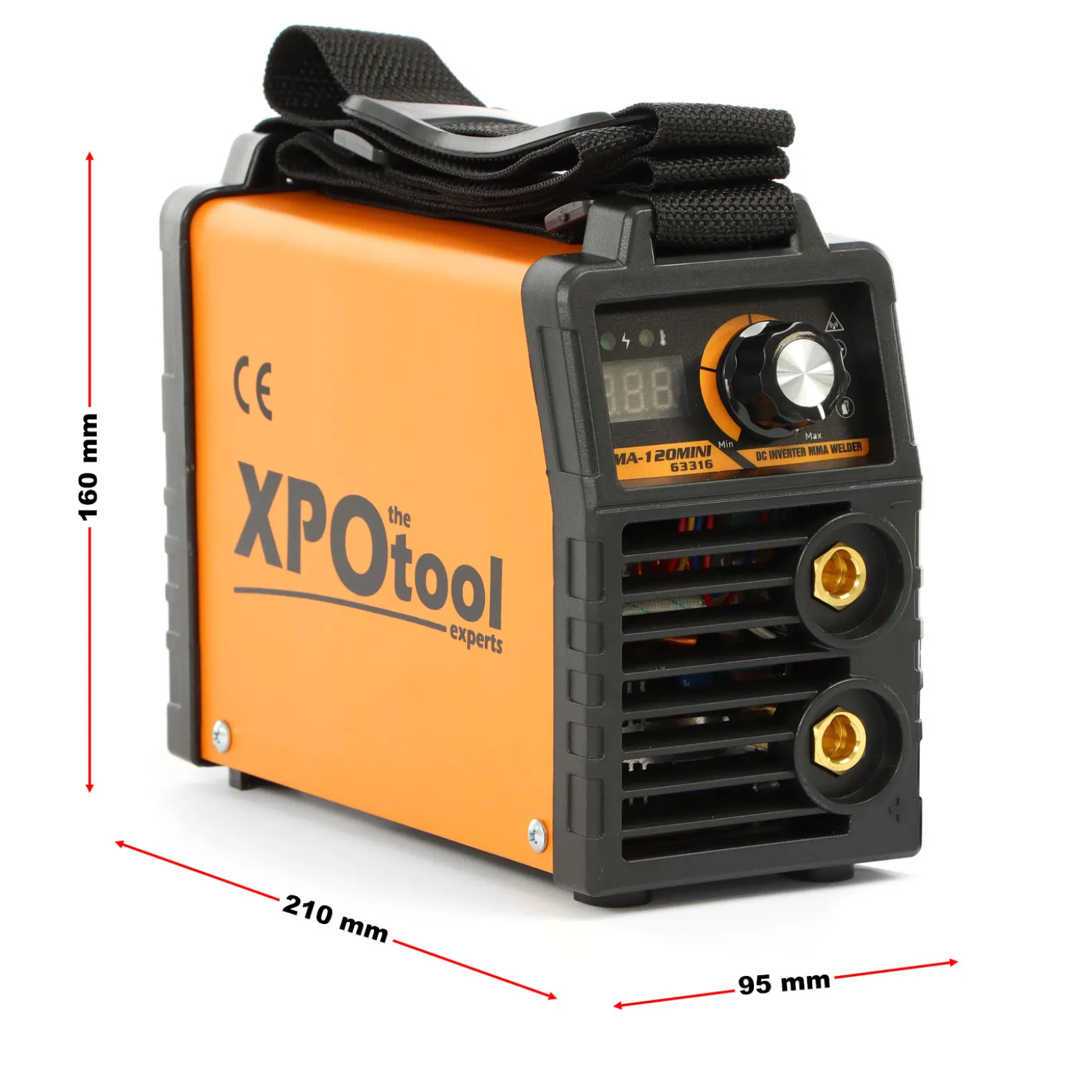 XPOtool Tragbares MMA Elektroden Schweißgerät 20-120A IGBT Inverter, E-Hand Schweißgerät mit Zubehör, Schweissgerät mit Arc-force-, Hot-start- und Anti-stick-Funktion