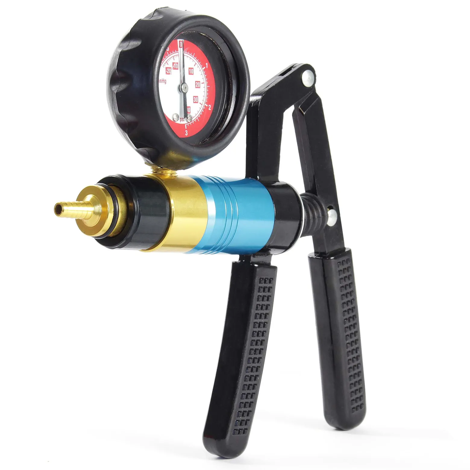 XPOtool Vakuum- und Druckpumpen Satz, -2-4 bar, mit 63,5 mm Manometer, manueller Bremsenentlüfter, Prüfgerät für Unterdruck Überdruck