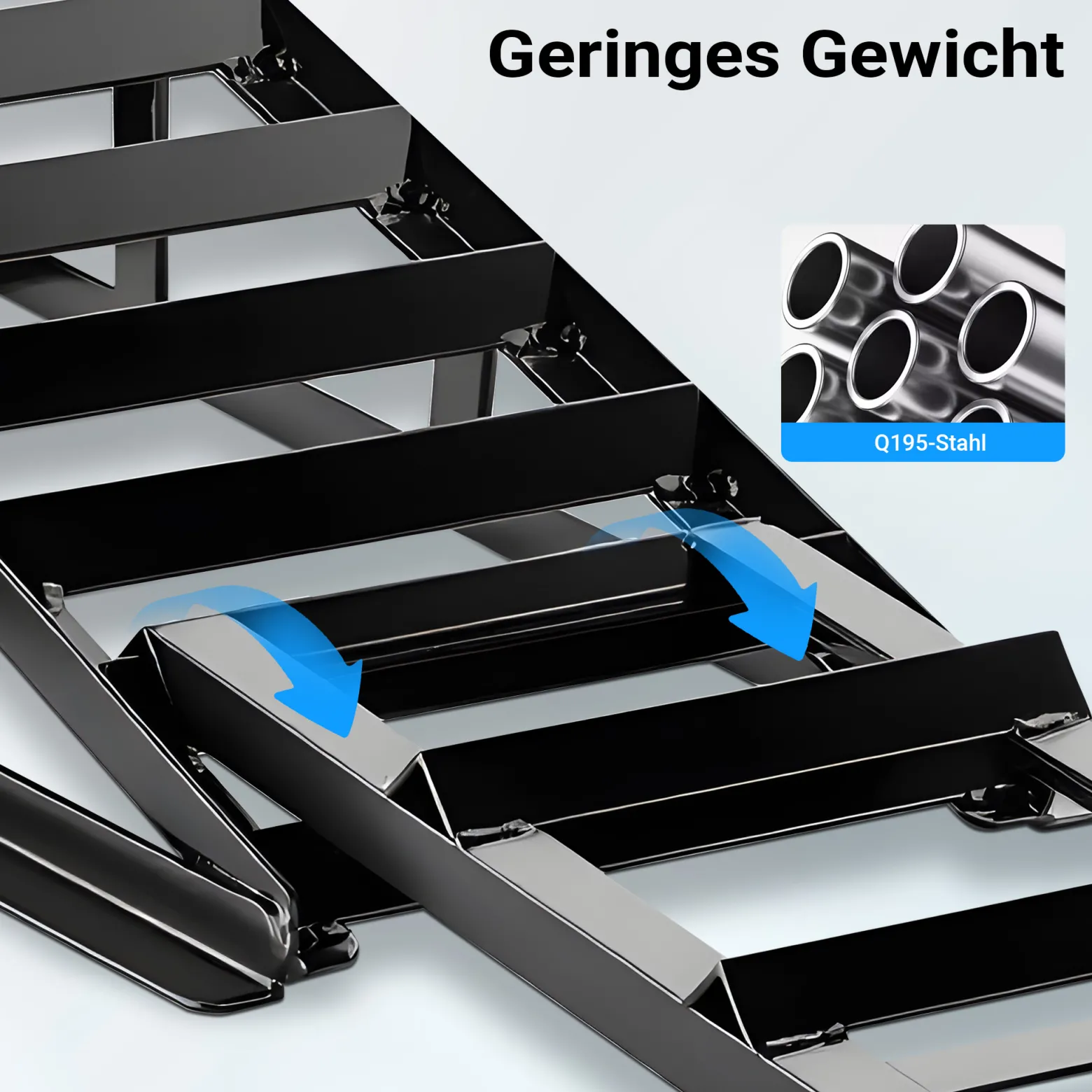 XPOtool Verlängerung für Auffahrrampen 2x 400 kg 650 x 195 mm Kfz-Rampe aus Stahl als Erweiterung für Autorampe, Verladerampe