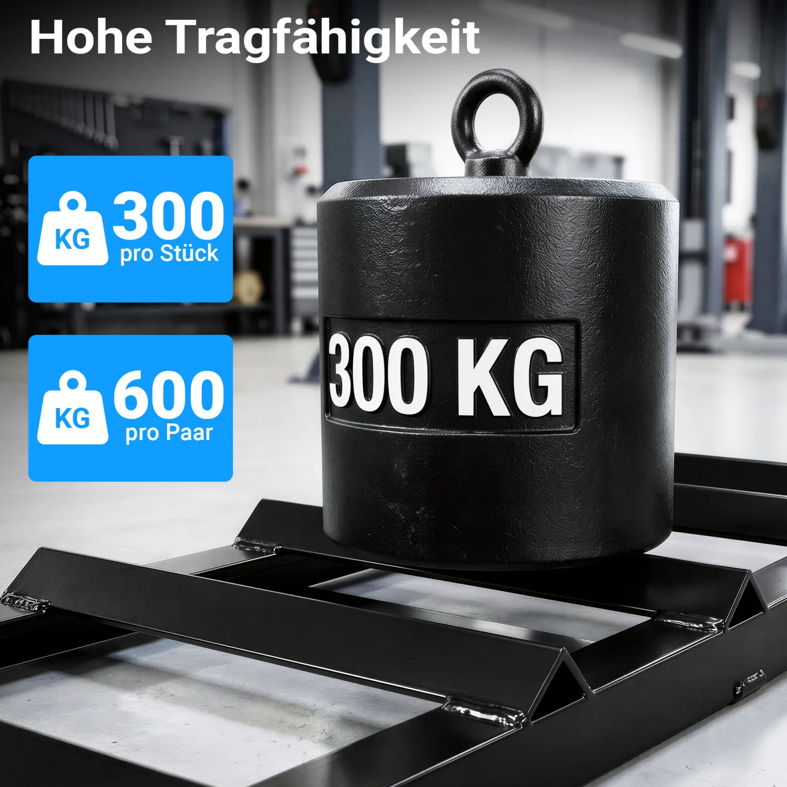 XPOtool Verlängerung für Auffahrrampen 2x 400 kg 650 x 195 mm Kfz-Rampe aus Stahl als Erweiterung für Autorampe, Verladerampe