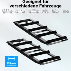 XPOtool Verlängerung für Auffahrrampen 2x 400 kg 650 x 195 mm Kfz-Rampe aus Stahl als Erweiterung für Autorampe, Verladerampe