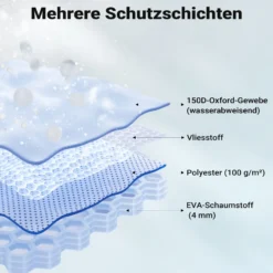 XPOtool Vollgarage für Auto Größe XL 533x178x119cm Schutz vor Hagel, wasserdicht, lackschonend, Autoabdeckung mit Luftschlitzen, Reflektoren, Spanngurten