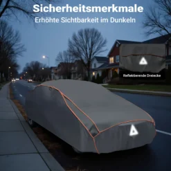 XPOtool Vollgarage für Auto Größe M 431x165x119cm Schutz vor Hagel, wasserdicht, lackschonend, Autoabdeckung mit Luftschlitzen, Reflektoren, Spanngurten