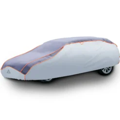 XPOtool Vollgarage für Auto Größe S 406x165x119cm Schutz vor Hagel, wasserdicht, lackschonend, Autoabdeckung mit Luftschlitzen, Reflektoren, Spanngurten