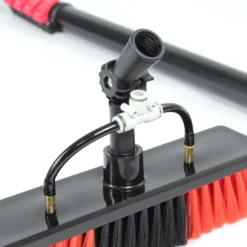 XPOtool Waschbürste Teleskopstiel und Wasserzufuhr Set, 9 m Stiel, 15 m Schlauch, Waschbesen u.a. für Fenster und Solarpaneele