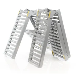 XPOtool 2x Auffahrrampe max. 800 kg 3-fach klappbar 195,5 cm für Motorrad ATV Quad, Stahl Auffahrschiene faltbar, Verladerampe rutschsicher