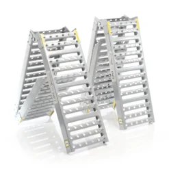 XPOtool 2x Auffahrrampe max. 800 kg 3-fach klappbar 195,5 cm für Motorrad ATV Quad, Stahl Auffahrschiene faltbar, Verladerampe rutschsicher