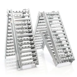 XPOtool 2x Auffahrrampe max. 800 kg 3-fach klappbar 195,5 cm für Motorrad ATV Quad, Stahl Auffahrschiene faltbar, Verladerampe rutschsicher