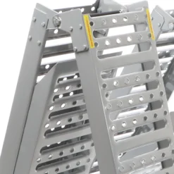 XPOtool 2x Auffahrrampe max. 800 kg 3-fach klappbar 195,5 cm für Motorrad ATV Quad, Stahl Auffahrschiene faltbar, Verladerampe rutschsicher