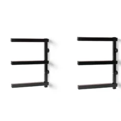 XPOtool 2x Metallregal zur Holzlagerung, 310 x 30 x 455 mm, Kragarmregal mit 3 Etagen, Schwerlastregal 50 kg pro Ebene in Schwarz