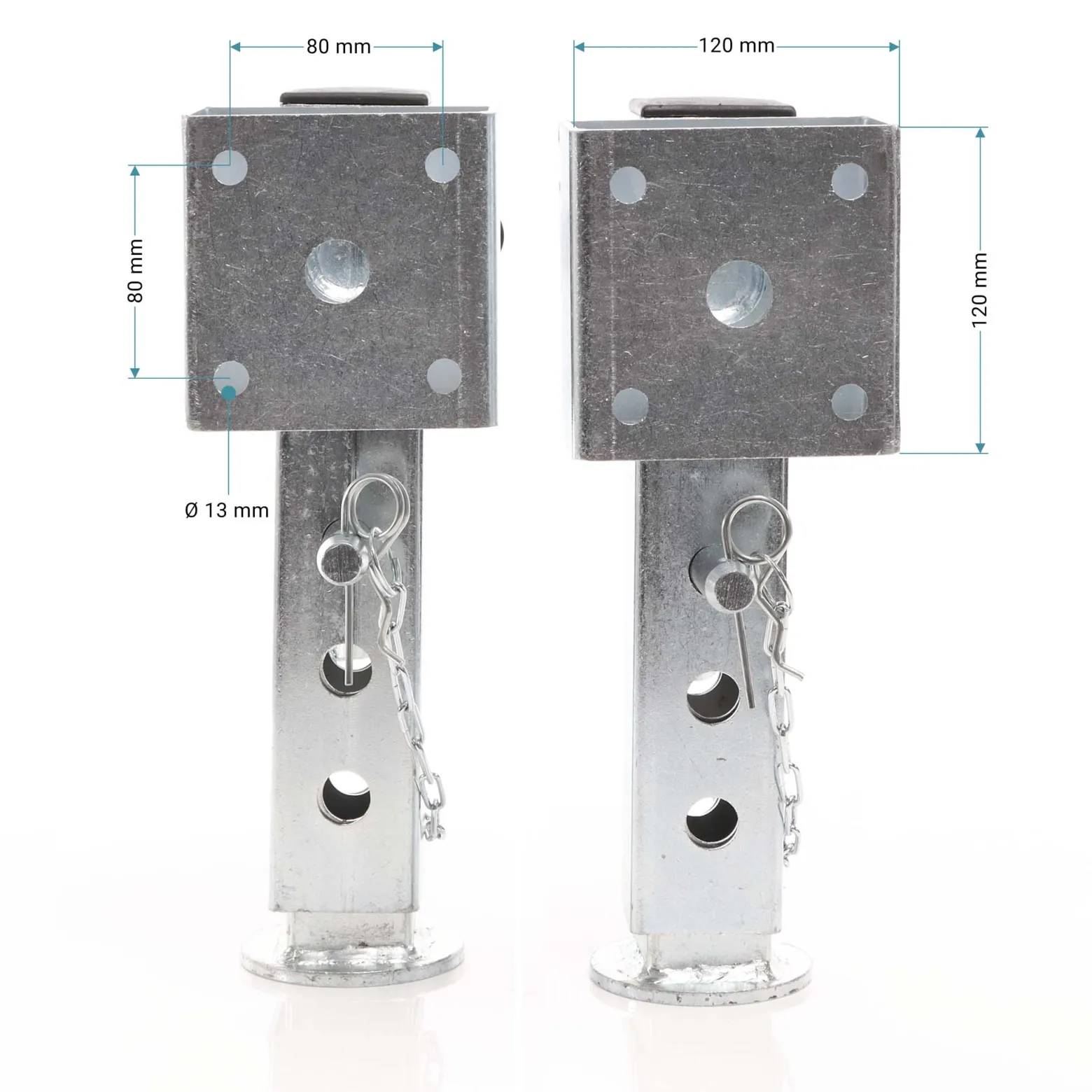 XPOtool 2x Stützfuß 350 mm Schwenkstütze bis 1300 kg aus Stahl für Anhänger inkl. Befestigungsmaterial