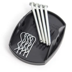 XPOtool 4x Stützplatten 180 x 145 mm mit Metallstift für Kurbelstütze von Wohnwagen, Wohnmobil, Caravan und Anhänger, Kurbelstützenplatten