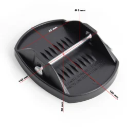 XPOtool 4x Stützplatten 180 x 145 mm mit Metallstift für Kurbelstütze von Wohnwagen, Wohnmobil, Caravan und Anhänger, Kurbelstützenplatten