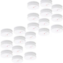 20x Rauchmelder mit 9V Batterie, Lange Lebensdauer, Lautstärke Alarm 85dB, Brandmelder kabellos, DIN EN 14604