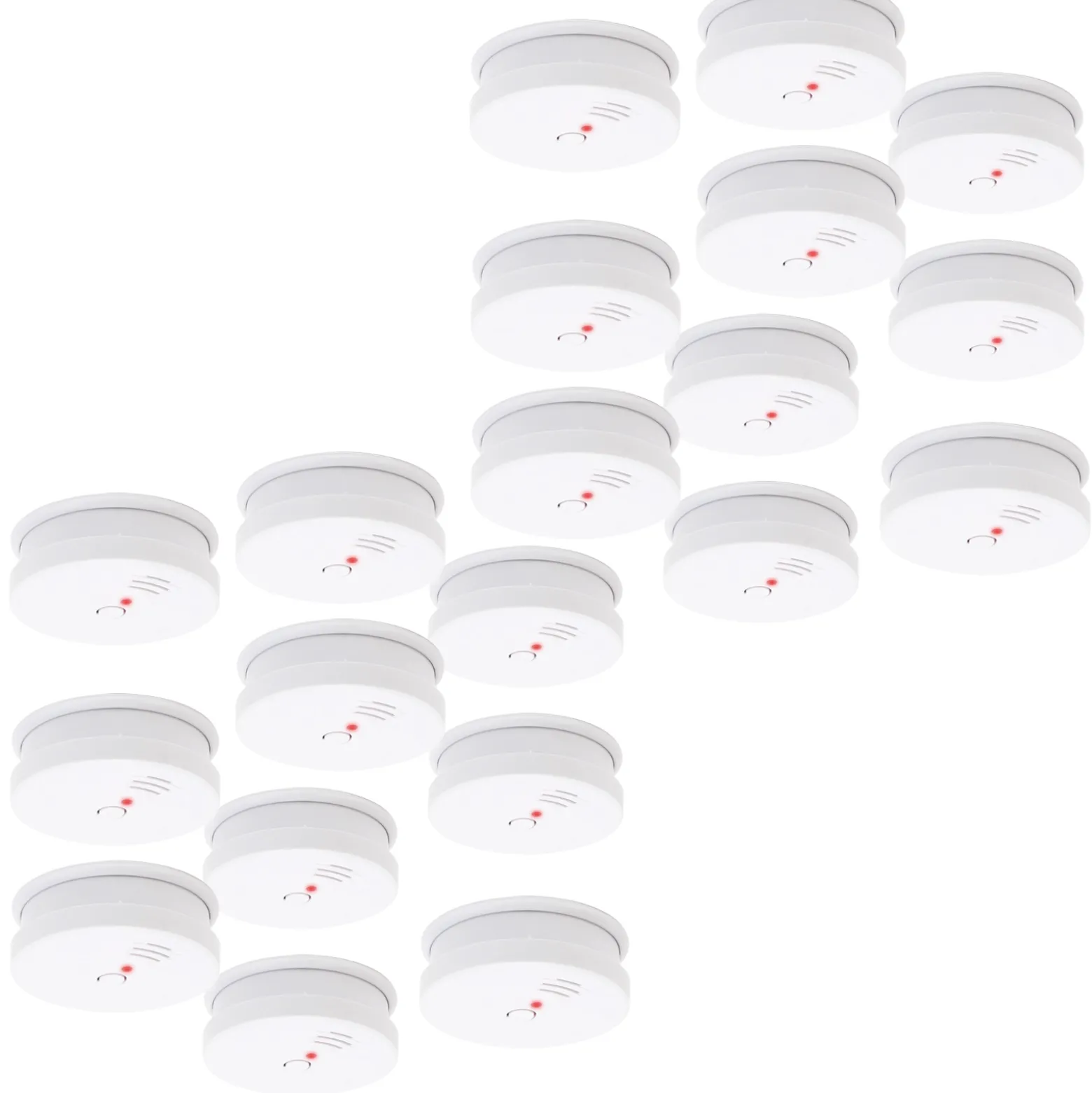 20x Rauchmelder mit 9V Batterie, Lange Lebensdauer, Lautstärke Alarm 85dB, Brandmelder kabellos, DIN EN 14604