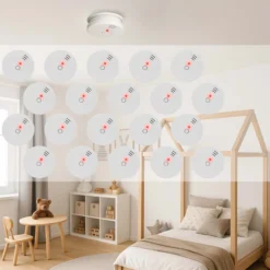 20x Rauchmelder mit 9V Batterie, Lange Lebensdauer, Lautstärke Alarm 85dB, Brandmelder kabellos, DIN EN 14604