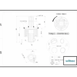 Zapfwellen Freilaufkupplung 220mm, 1 3/8" AG u. IG PTO-Shaft Vielkeilwelle mit 6 Zähnen, max. 3500Nm