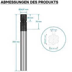 Zapfwellen Keilwelle B1 300 mm Vielkeilwelle für PTO-Shaft mit 1 3/8" Z6 6 Zähne Traktor Anbaugerät