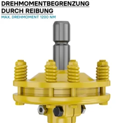 Zapfwellen Kupplung für 6 Zahn Keilwelle 1 3/8" AG und IG, PTO-Shaft mit max. 1200Nm, gelb