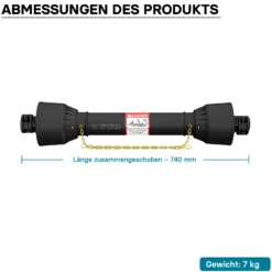 Zapfwelle T2 Gelenkwelle 740mm 270Nm 540U/min, PTO-Shaft, 23kW (31PS), 2x 1 3/8