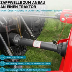 Zapfwelle T6 Gelenkwelle 1010-1111mm 830Nm 540U/min, PTO-Shaft, 74kW (100PS), 2x 1 3/8