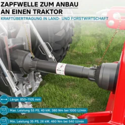 Zapfwelle T4 Gelenkwelle 850-935mm 460Nm 540U/min, PTO-Shaft, 40kW (55PS), 2x 1 3/8" 6 Zähne